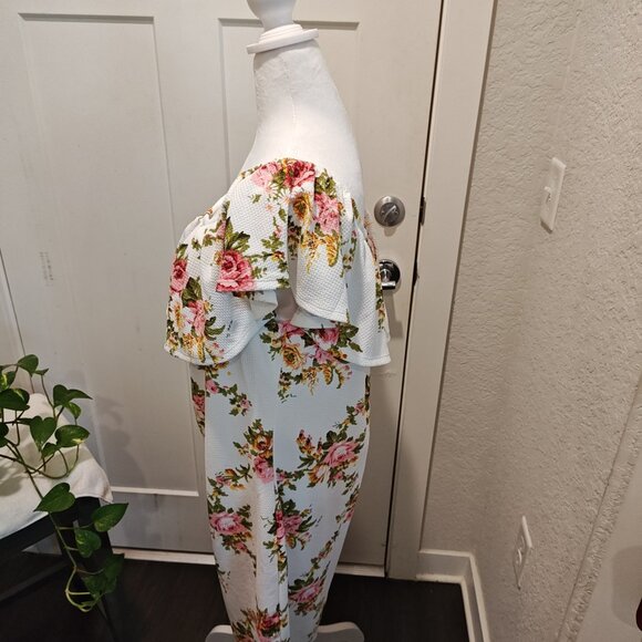 LOVE J FLORAL PRINT DRESS OFF THE SHOULDER (SIZE 3X) WITH TAGS BRAND NEW - Picture 8 of 9